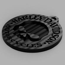 harley davidson skull keychains moto logo united america usa guns coffee love keychain 3d print model - Mito3D