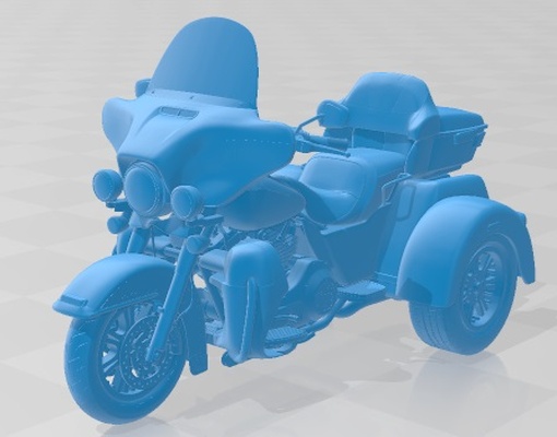 harley davidson triglide 2015 imprimível moto jogos passatempo micro escala bicicleta motocicleta triciclo 3d print model - Mito3D