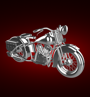 Harley Davidson ul 1948 moto bicyclette moteur vélo two wheeled véhicule motard sport vitesse turbo roadster hachoir 3d print model - Mito3D