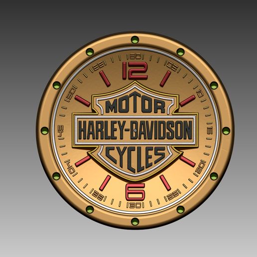 Harley Davidson mur l'horloge arbre Accueil maison décor art décoration vie chambre espérer ender cnc filet moteur cycle 3D print model - Mito3D