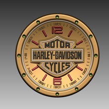 Harley Davidson pared reloj árbol hogar casa decoración Arte vida habitación esperanza ender cnc red motor ciclo 3d print model - Mito3D