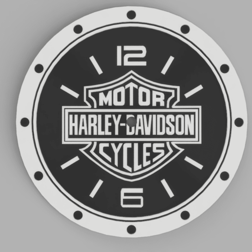 Harley Davidson mur l'horloge double Couleur 3D print model - Mito3D