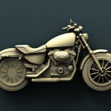 harley davidson relógio de parede a arte 3d stl cnc panno socorro crânio motociclista 3d print model - Mito3D