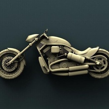 harley davidson Kunst 3d stl cnc panno die Erleichterung Schädel biker Wanduhr 3d print model - Mito3D