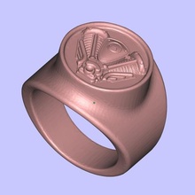 harley logo ring jewelry 3d print model - Mito3D