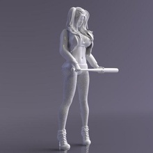 harley quinn art woman female figure girl body comix joker marvel legs heels miniature batman figurine 3d print model - Mito3D