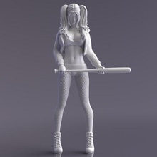 harley quinn game woman female figure girl body comix joker marvel legs heels miniature batman figurine 3d print model - Mito3D