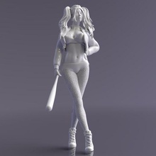 Harley Quinn Kunst Frau weiblich Zahl Mädchen Körper comix Joker Wunder Beine Absätze Miniatur Batman Figur 3d print model - Mito3D