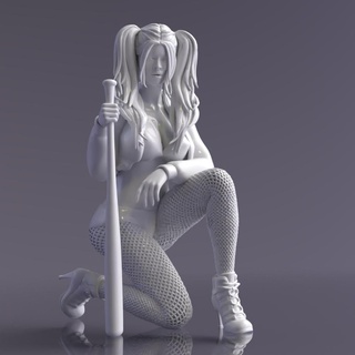 Harley Quinn Kadın kadın şekil kız vücut Comix joker hayret bacaklar topuklu minyatür batman heykelcik kahraman bit oyun insanlar Seminude 3d print model - Mito3D