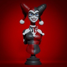harley quinn woman sexy art toy chess jester bust 3d print model - Mito3D