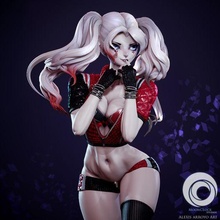 harley quinn comic based diorama 3d print model dc comics ivy sexy toon stylized pretty girl sculptures 3d print model - Mito3D