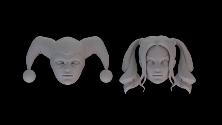 harley quinn tête sculpter héros dc jeu jouets action figure suicide équipe merveille 3d print model - Mito3D