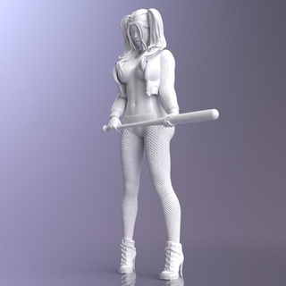 harley quinn seminude woman female figure girl body comix joker marvel legs heels miniature batman figurine hero bit game people 3d print model - Mito3D