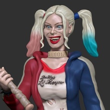Harley Quinn Selbstmord Kader 3d Modell Kunst Mädchen sexy 3d print model - Mito3D