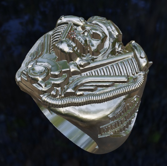 Harley skull3 anel Davidson crânio motor ciclos 3D print model - Mito3D