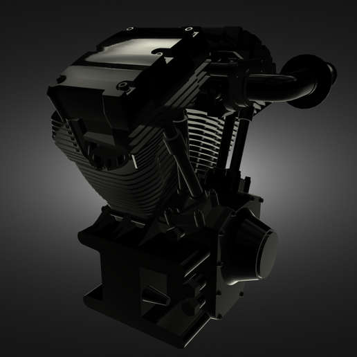 Harley v twin motor 3D print model - Mito3D