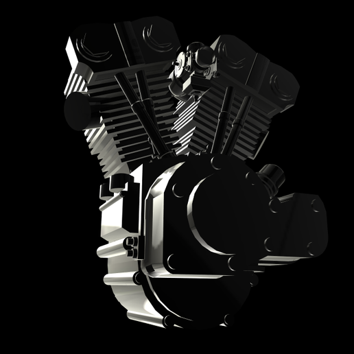 Harley v twin motor 3D print model - Mito3D