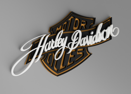 Harley parete arredamento hd 3d davidson motociclo 3d print model - Mito3D