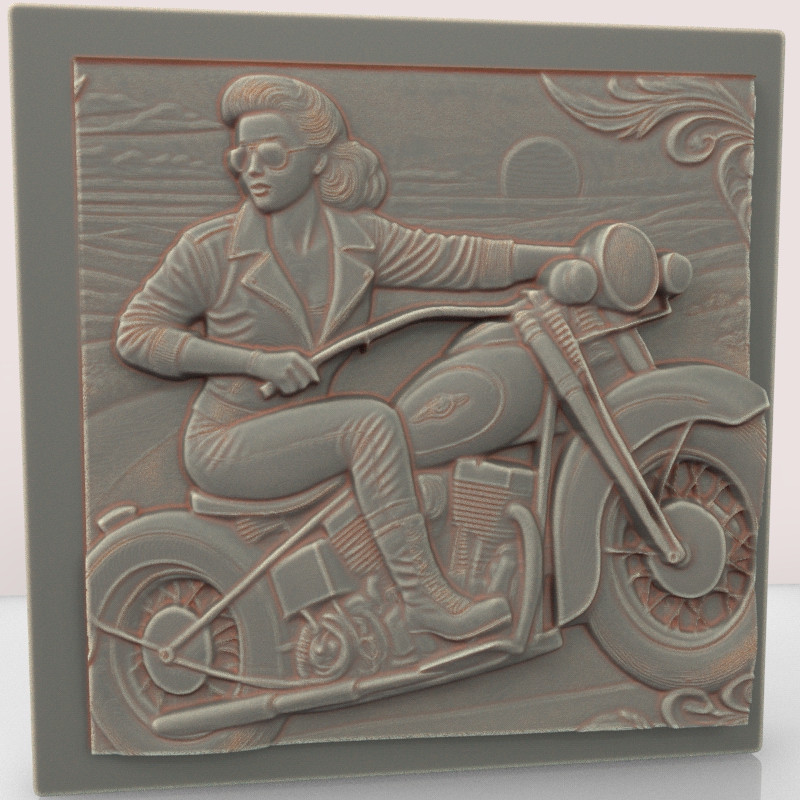 harley kadın sanat stl 3d model cnc yönlendirici bas relief rahatlama baskı büst duvar dekor hayran heykeller büstler şirin yazdır 3D print model - Mito3D