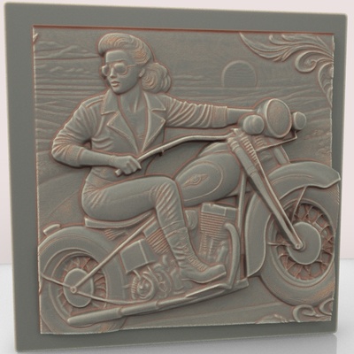 harley kadın sanat stl 3d model cnc yönlendirici bas relief rahatlama baskı büst duvar dekor hayran heykeller büstler şirin yazdır 3d print model - Mito3D