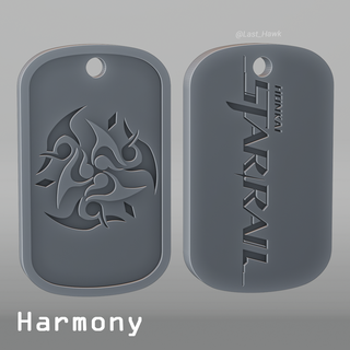 harmony dogtag honkai star rail cosplay game talisman accessories amulet medalion dogtad keychain 3d print model - Mito3D