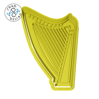 harpa biscoito cortador fundente polímero argila pastelaria patrick's duende trevo fumar tubo irlandês bandeira arco Iris 3d print model - Mito3D