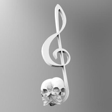 harpsichord musical sun various code rock skull note staff 3d print model - Mito3D