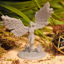 harpy action pose - tabletop miniature game creature beast animal bird nest stl file 3d model mini fantasy warhammer gloomhaven pathfinder critical role gaming rpg dnd dungeons dragons 3d print model - Mito3D