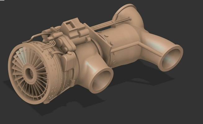 albanella motore rolls royce pegaso pegasus av 8b rotoli jet aviazione gr7 p1127 3d print model - Mito3D