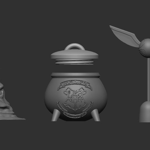 harry poter matero set - sugar herb potter mate yerba harry's cauldron hat spoon 3D print model - Mito3D