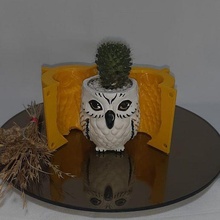 harry potter's owl mold pot cement matera 3d print model - Mito3D