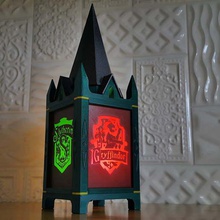 harry potter - hogwarts coats arms lantern art wizzard wizard magician gryffindor slytherin hufflepuff ravenclaw snake pouffe serdaigle toolmoon 3d print model - Mito3D