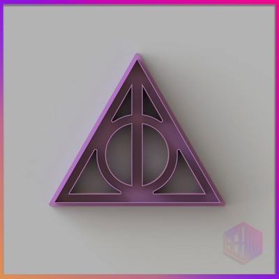 harry potter 1 deathly hallows cookie cutter clay relics of death cookies hogwarts legacy symbols 3d print model - Mito3D