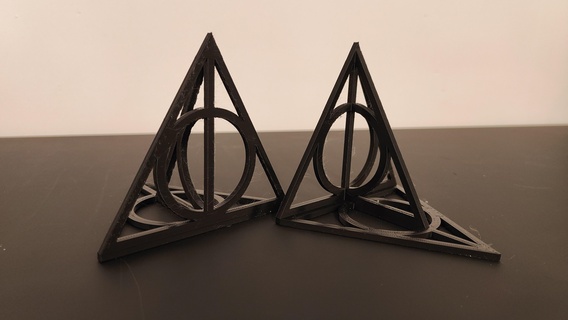 harry potter bookholder deathly hallows logo 3d print model - Mito3D