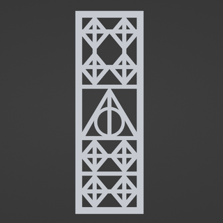 Harry vasaio segnalibro mortale doni Magia piatto astratto arte geometrico forma libro loghi deathly hallows 3d print model - Mito3D
