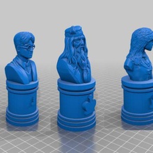 harry potter chess set game board piece pieces 3d print model - Mito3D