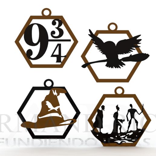 harry potter christmas ornaments fashion spheres games tree holidays winter fun decoration charms echisos hatches posimas portraits newspaper 3D print model - Mito3D