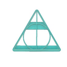 harry potter cookie cutter deathly hallows fondant 3d print model - Mito3D