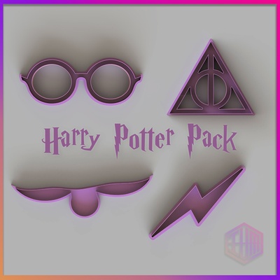 harry potter cookie cutter pack clay relics of death cookies hogwarts legacy symbols 3d print model - Mito3D