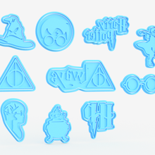 harry potter cookie cutter set 10 home stamp cookies cook cithen cutters hagrid hedwig owl hermione granger professor albus dumbledore ron weasley 3d print model - Mito3D