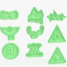 harry potter cookie cutter set 9 home weasley ron dumbledore albus professor granger hermione owl hedwig hagrid cutters cithen cook cookies stamp 3d print model - Mito3D