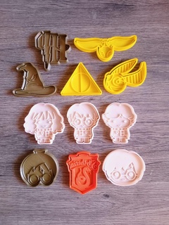 harry potter cookie cutters Home magic magicians bakery kit pack cutting molds cookies seal stamper 3d print model - Mito3D