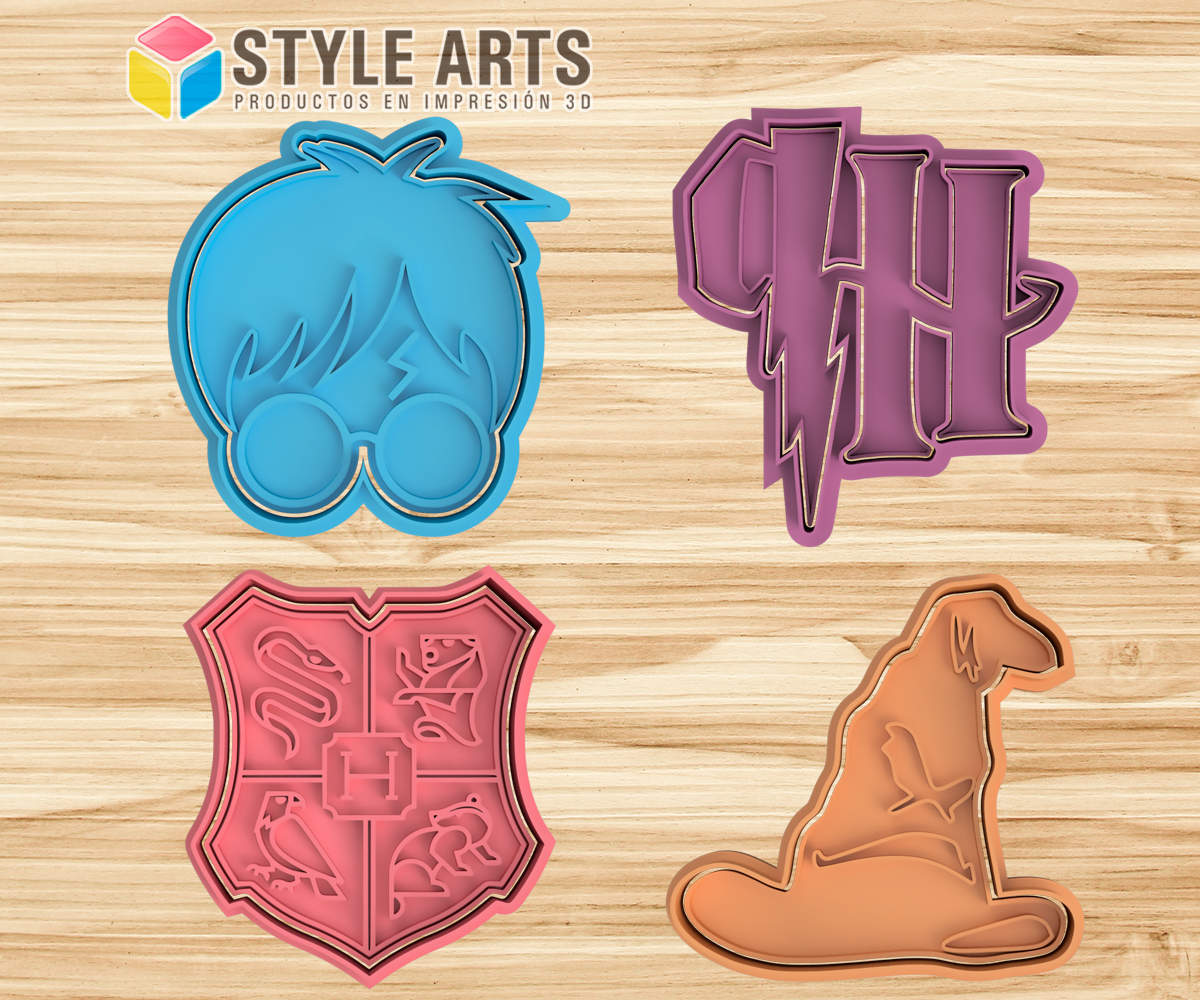 harry potter cookie cutters - cookies cutter stamp seal masses porcelain 3D print model - Mito3D