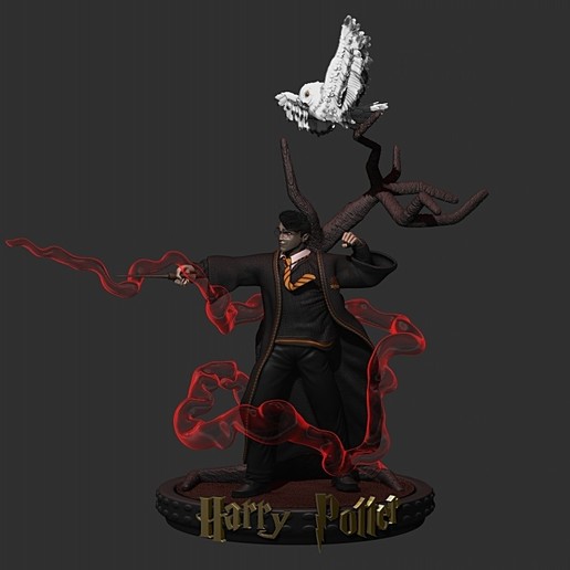 harry potter davide barba 3d-Druck Modell Kunst Figuren miniaturen 3dprinting Zauberstab Film edvige Eule magic 3D print model - Mito3D