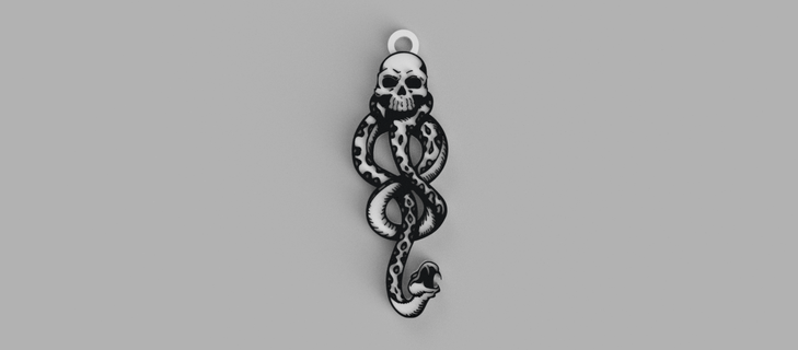 harry potter deathly hallows - draco malfoy tattoo keychain pendant earring 3d print model - Mito3D