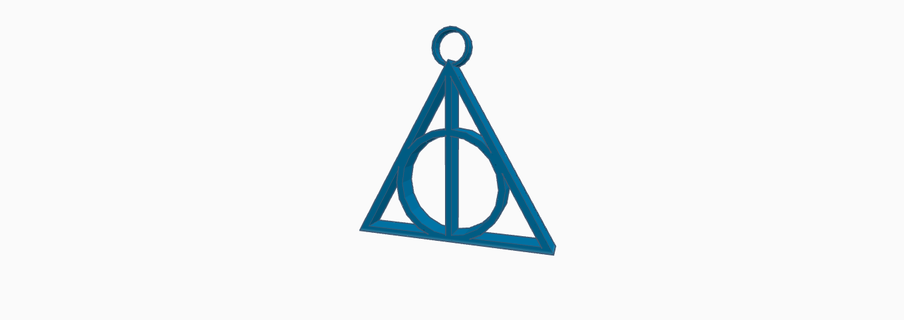 harry potter deathly hallows key ring relics death blue invisibility cloak resurrection stone wand elder 3d print model - Mito3D