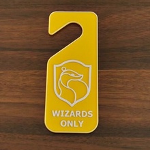 harry potter door sign - hufflepuff do not disturb wizard warning 3d print model - Mito3D