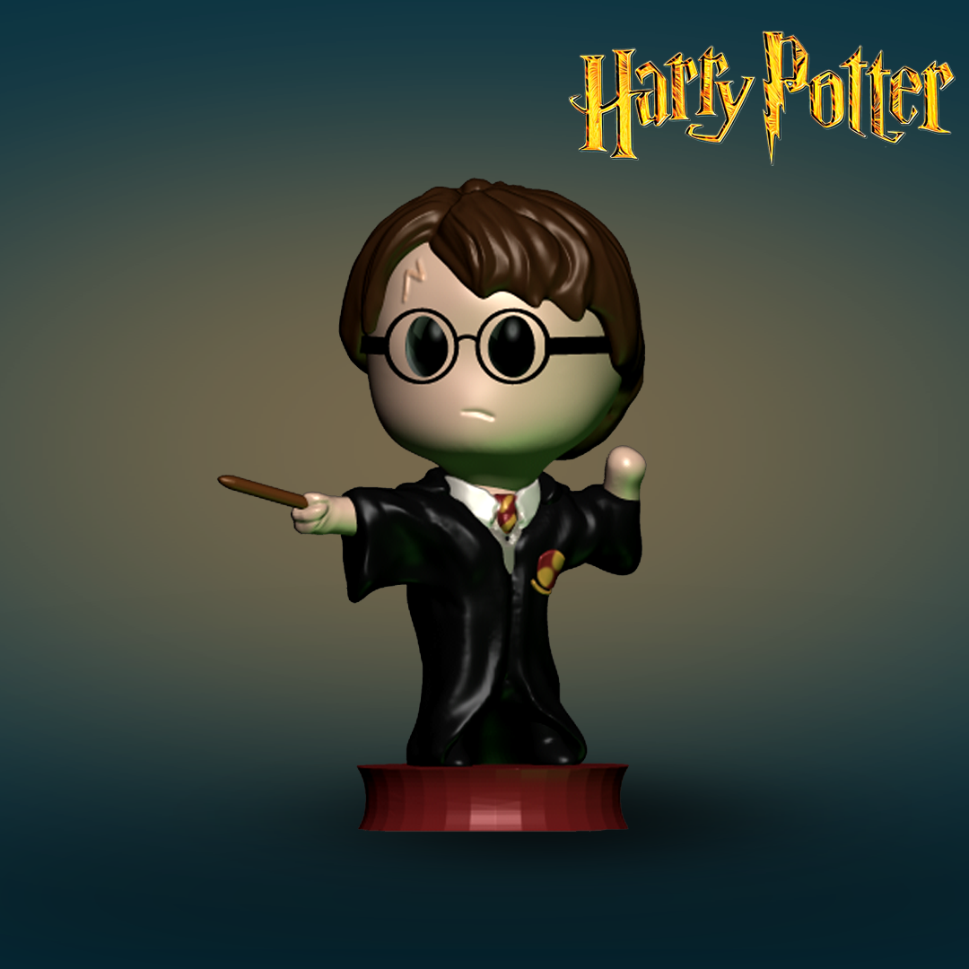 harry potter double bit Art wizard hogwarts voldemort spell goblet sorcerers hallows chibi blenkhorn 3D print model - Mito3D