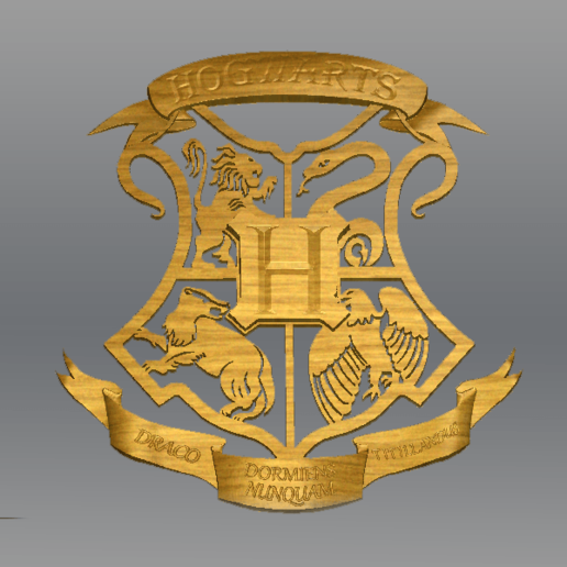 harry potter emblema stl a arte 3d socorro hogwarts artcam de 2018 carveco 3D print model - Mito3D