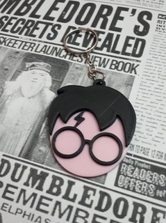 harry potter face keychain 1 2 colors hogwarts fan art gift toy 3d print model - Mito3D